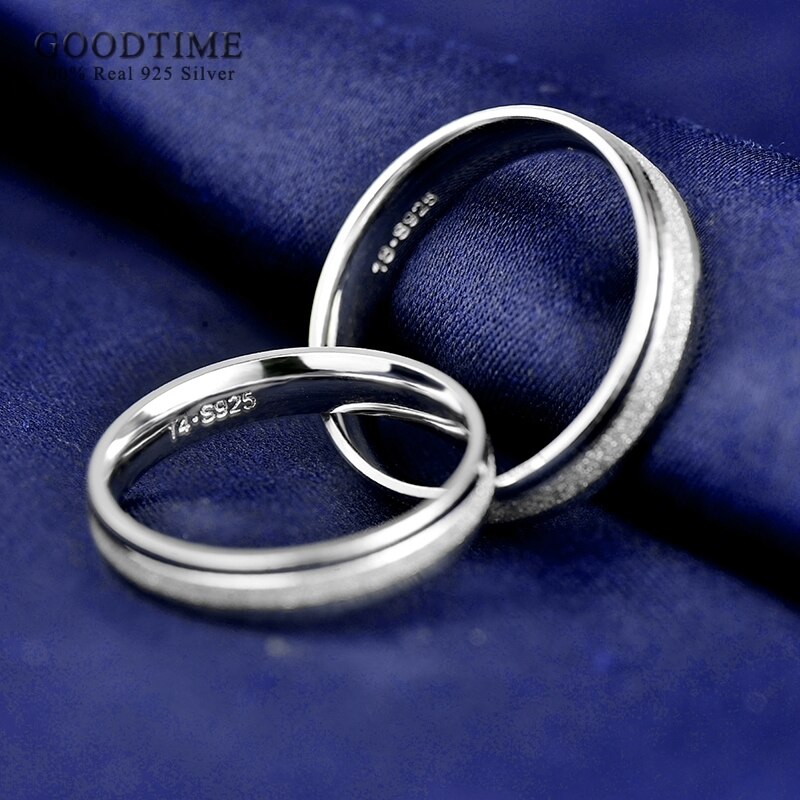 Rings Sterling-silver-jewelry 925 Silver Ring Wedding Bands Anniversary Couples Rings Engrave Words For Valentine's Day
