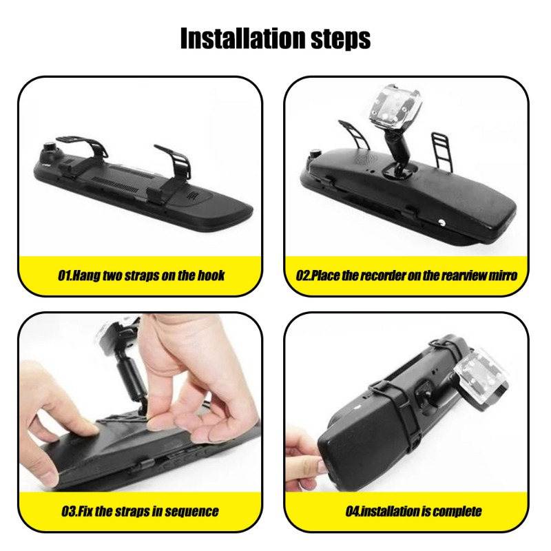 Correa elástica de silicona para grabadora de conducción de automóviles, vendaje fijo para espejo retrovisor, fijación DVR, accesorios de correas de goma