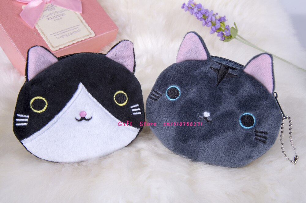 TOP Sell Cats Coin BAG , 6Models 10CM Cats Plush Coin Purse Wallet Pouch , Women Lady's Coin Bags Pouch Handbag Case