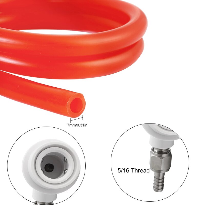 Hjemmebrygge øl gassledning montering , 5/16 &quot; pvc gass kullsyreslange ,0-90 psi  co2 regulator med kulelås og klemmer til  co2 gassflasker