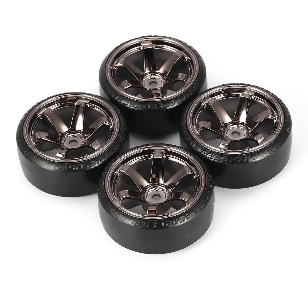 4Pcs RC Hard Pattern Drift Tires Tyre Wheel for Traxxas HSP Tamiya HPI 1:10 RC On-road Vehicle Drifting Car Hard Tyre Set: 7