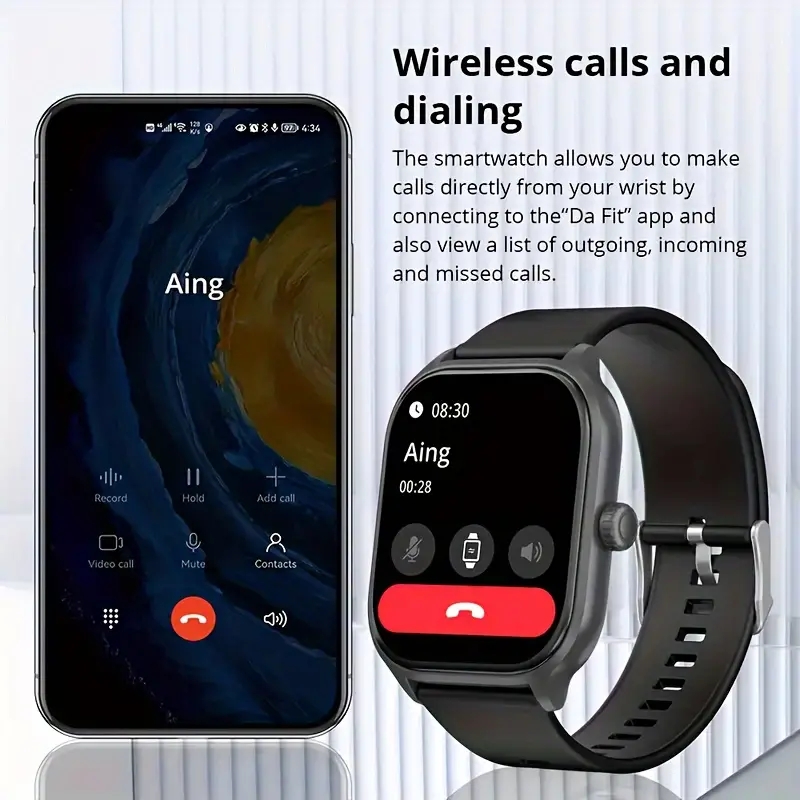 Smart Watch para homens e mulheres, mostrador personalizado, relógios de aço, rastreador de fitness esportivo, frequência cardíaca, smartwatch para Android e iOS, novo
