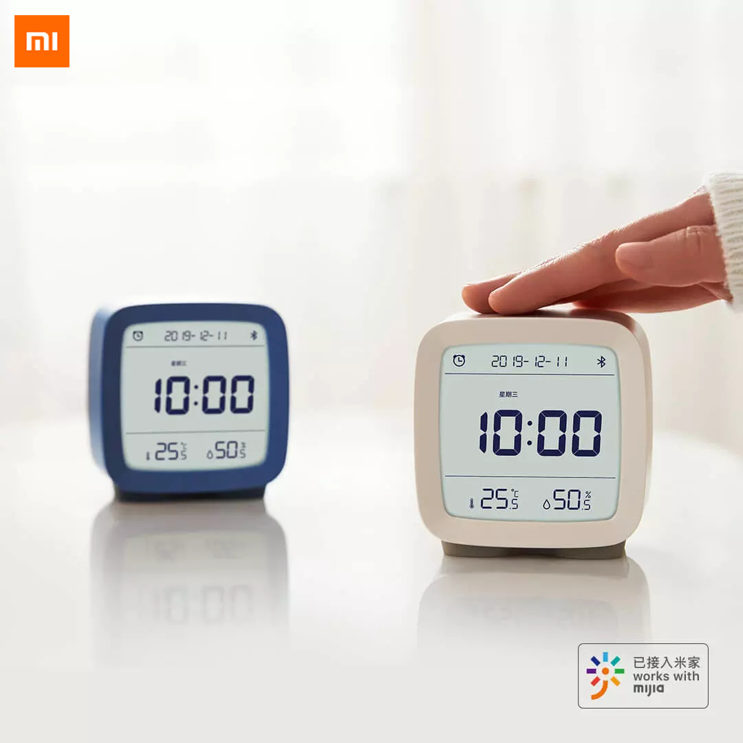Pre-verkoop Originele Xiaomi Qingping Bluetooth wekker temperatuur en vochtigheid monitoring nachtlampje drie-in-een 3 kleuren