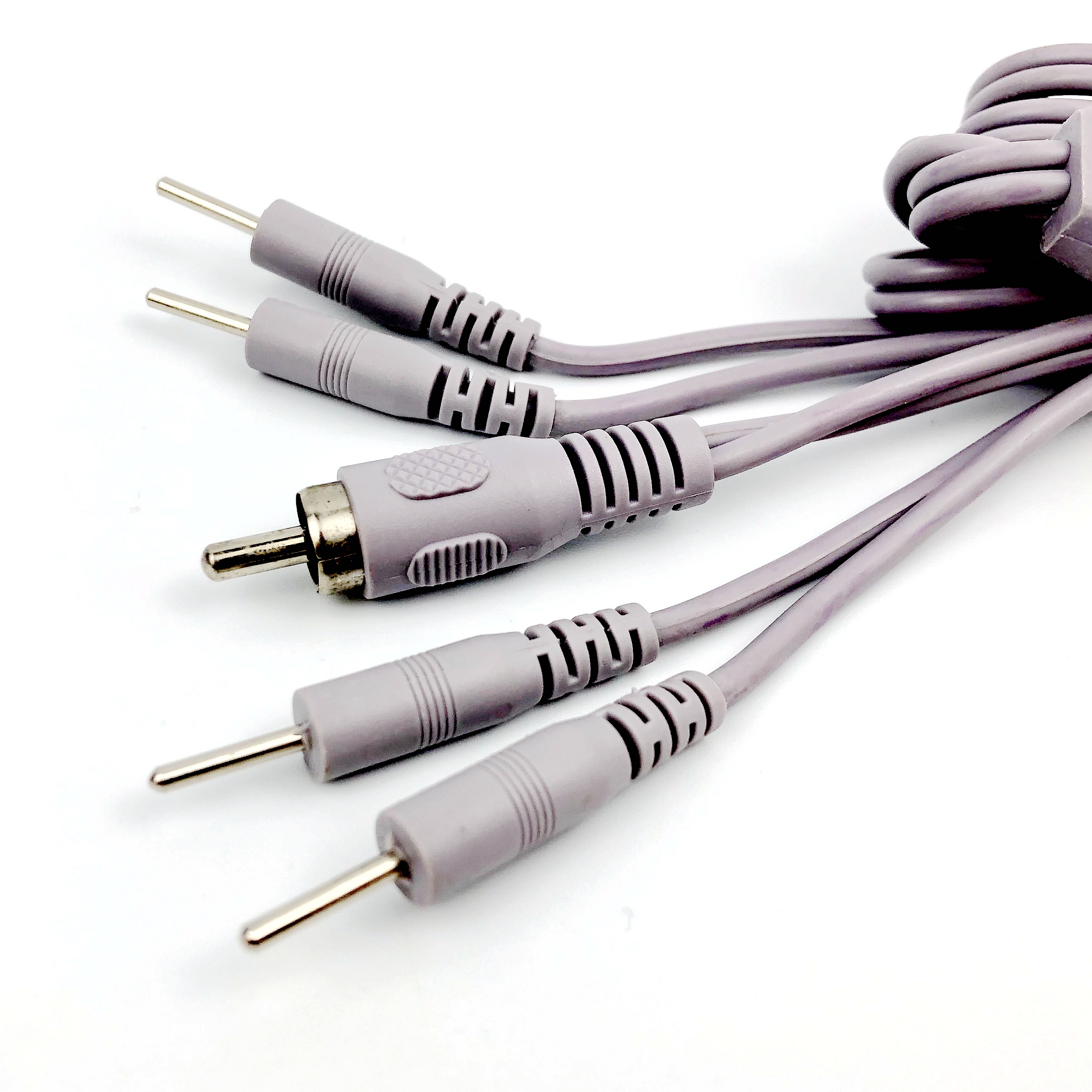 RCA Plug Cable with 4 Output Plugs EMS Electrode Patch Microcuttent Conductive Silicone Paddle Elastic Strict Kit