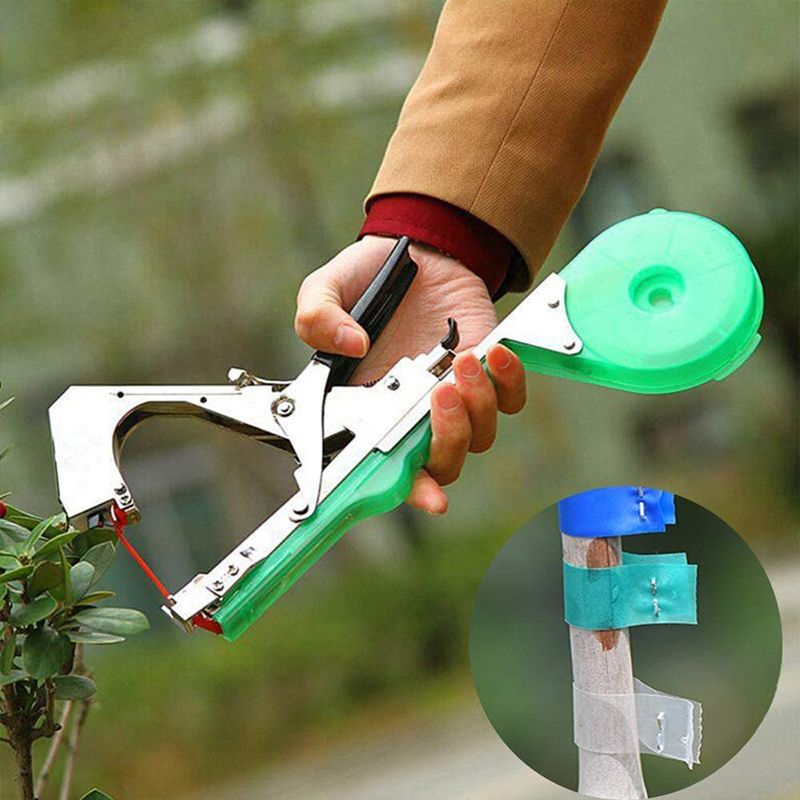 Plant Strapping Machine Plant Tape Tool Packing Vegetable Stalk Branch Hand Strapping Machine With 10/15 Tape Rolls Garden Tools