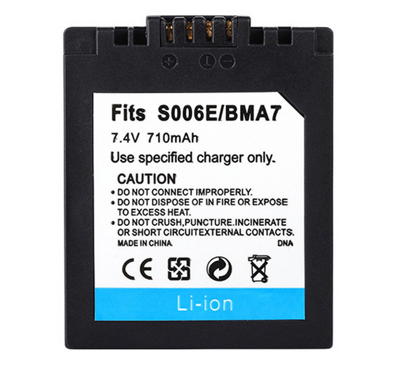 Rechargeable Lithium-ion Battery Pack for Panasonic CGR-S006, CGR-S006A, CGR-S006A/1B, CGR-S006E, CGA-S006, DMW-BMA7