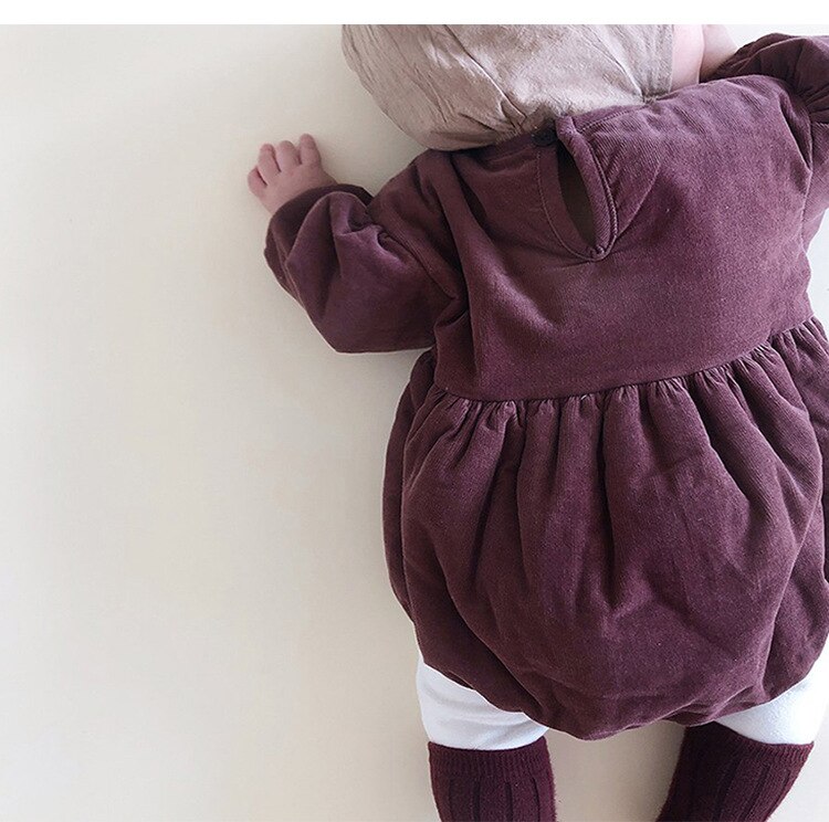 Winter Baby Meisjes Jongens Bodysuits Baby Solid Thicken Corduroy Lange Mouwen Warm Jumpsuit Trui Herfst Babybodysuit