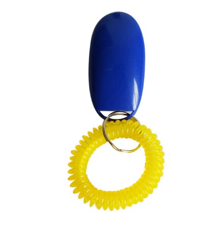 Bonzerpet-sifflet en plastique | Clicker d'entraînement de chien, en plastique chat, outil d'entraînement, Guide d'aide, sangle de poignet élastique, bouton sonore, 1 pièce: Blue