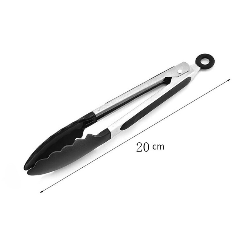 2pcs Silicone Food Tong Basting Brush Set Oil Brush Kitchen Tongs BBQ Grill Clip Meat Salad Cake Sauce Brush Barbecue Clip Tools: 1pc tong