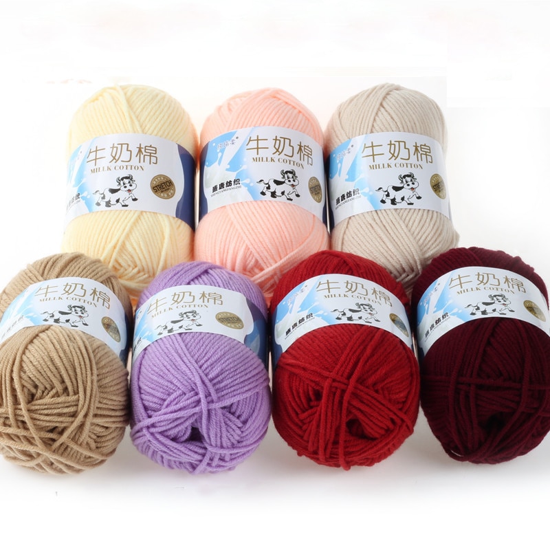 1 Roll Dyed Knitting Yarns Wool Soft Warm Baby Yarn Hand Knitted Yarn Crochet Yarn Milk Cotton Wool Apparel Fabric Accessories