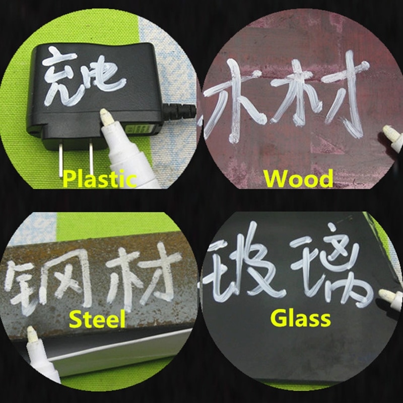 Rotulador de pintura de punta plana de colores, Graffiti, banda de rodadura de neumático de coche, CD, Metal, madera, marcador impermeable aceitoso permanente, suministros para escuela y oficina MP4