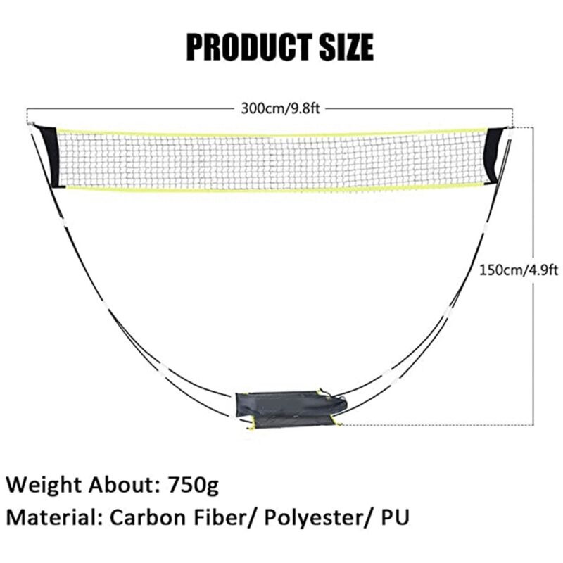 Rete da Badminton portatile con borsa per il trasporto, Badminton da Tennis pieghevole da pallavolo