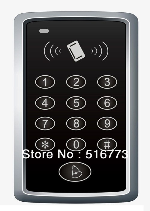 XJQ 1000 cards Capacity 125KHz Single RFID Card Proximity Entry Door Lock Access Control System With 10pcs Keys RFID Key Fobs