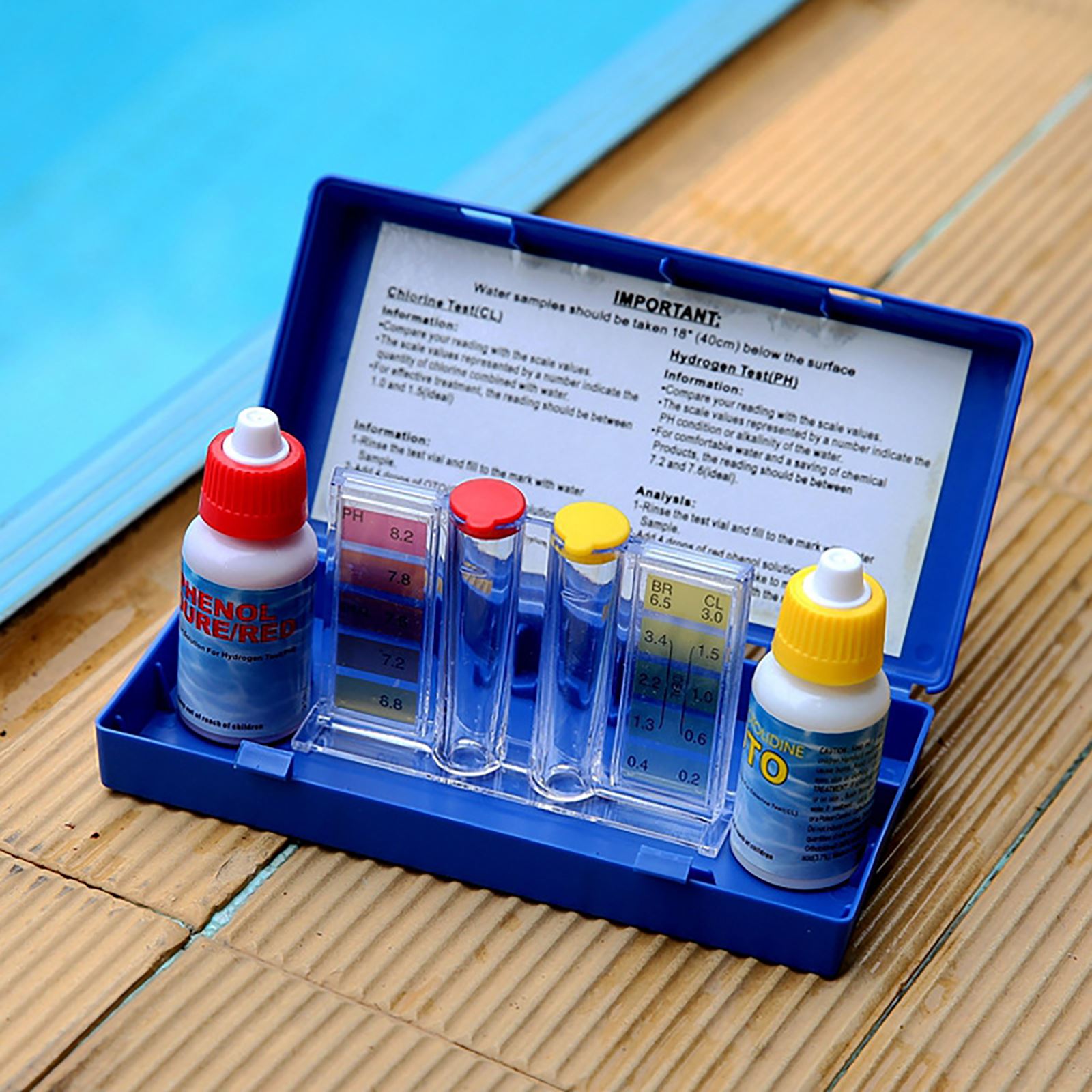 Reactivo doméstico para acuario hidropónico, práctico PH, accesorios para piscina, herramientas de prueba, Kit portátil de prueba de del agua