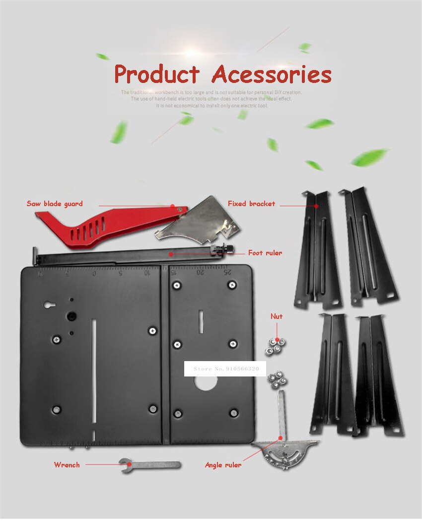T-P03 Multifunctional Woodworking Workbench High Stainless Steel Work Table Household Portable Woodworking Saw Table