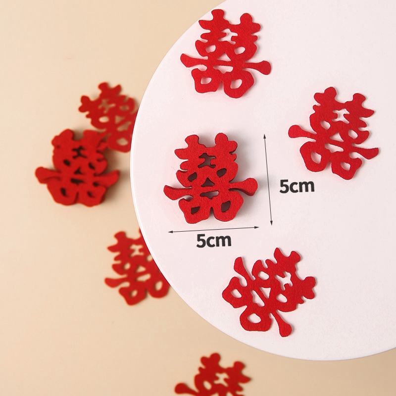 Mini Marriage Stickers Traditional Chinese Wedding Decorations Fruit Plate Xiao Xi Zi Room Throwing Decor Garden Tree Ornaments