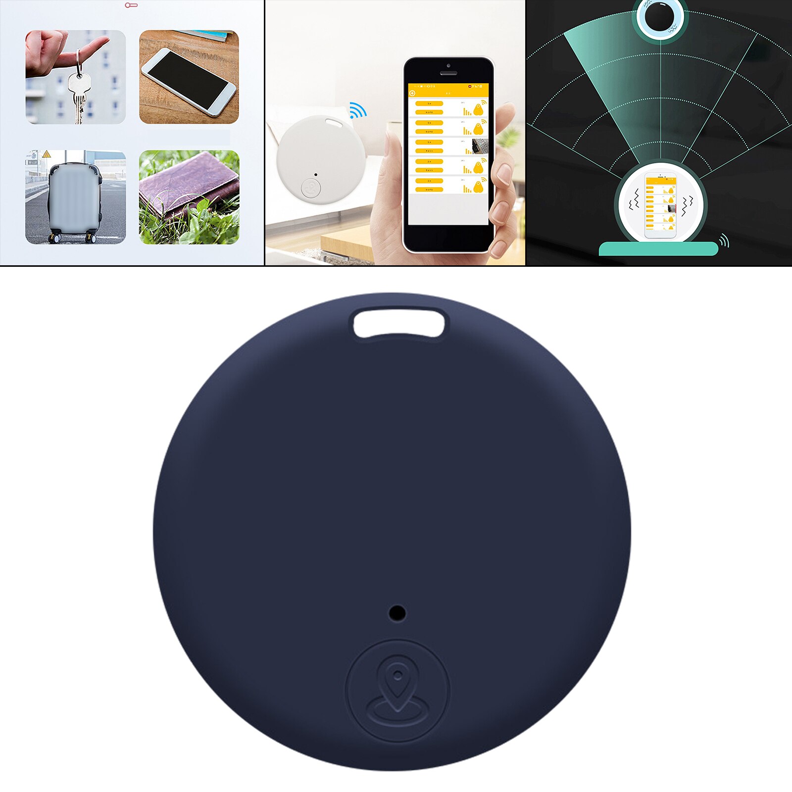 Bluetooth Tracker Key Finder Location Keychain Device Photo Control CR2032 Battery for Keys Purse Wallet Backpacks: Blue