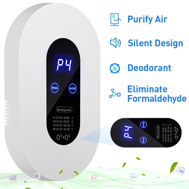 Ozone Machine Air Purifier Deodorization Home Air Ionizers Deodorizer with 4 Modes Automatic Timing Function for Rooms Smoke Pet