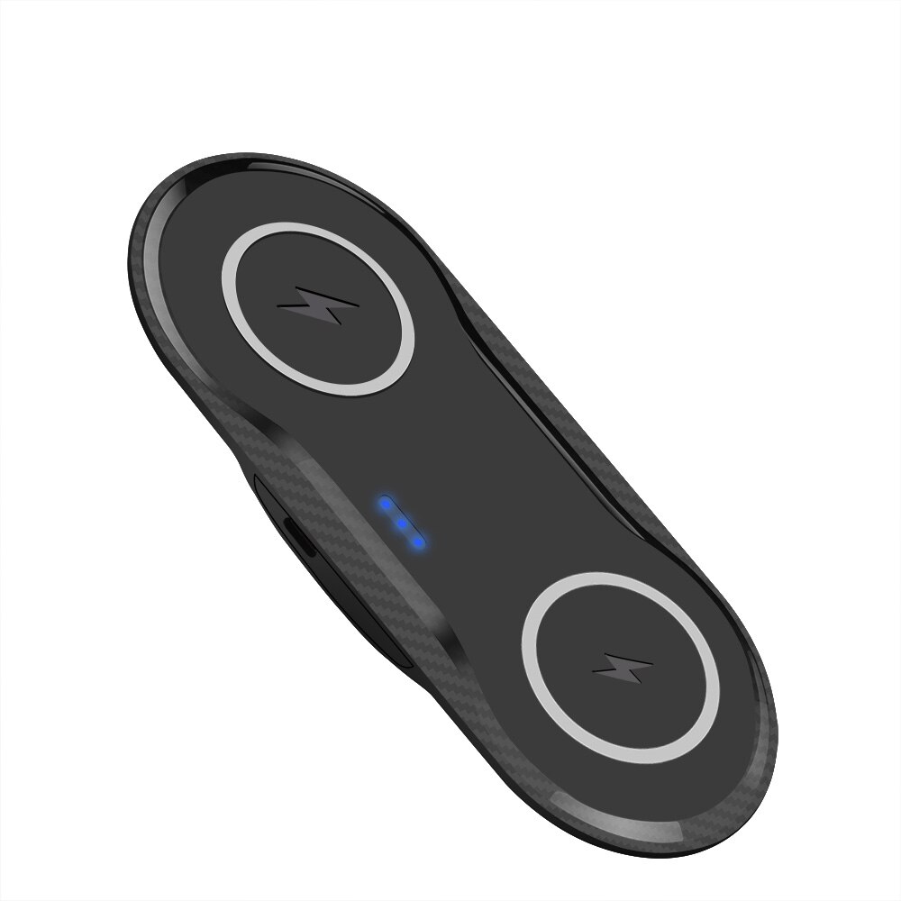 20w 2 in 1 hurtig trådløs ladestation til samsung  s20 s10 10w dual qi opladerpude til apple iphone 11 xs xr 8 x airpods pro: Sort