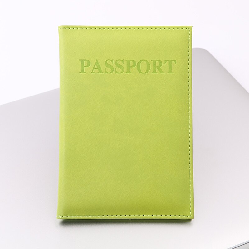 BONAMIE 11 Farben Unisex Reisepass Abdeckung Für Weibliche Pu Leder Grün Reisepass Männlichen Mädchen Reise Deckt für Pässe: Green