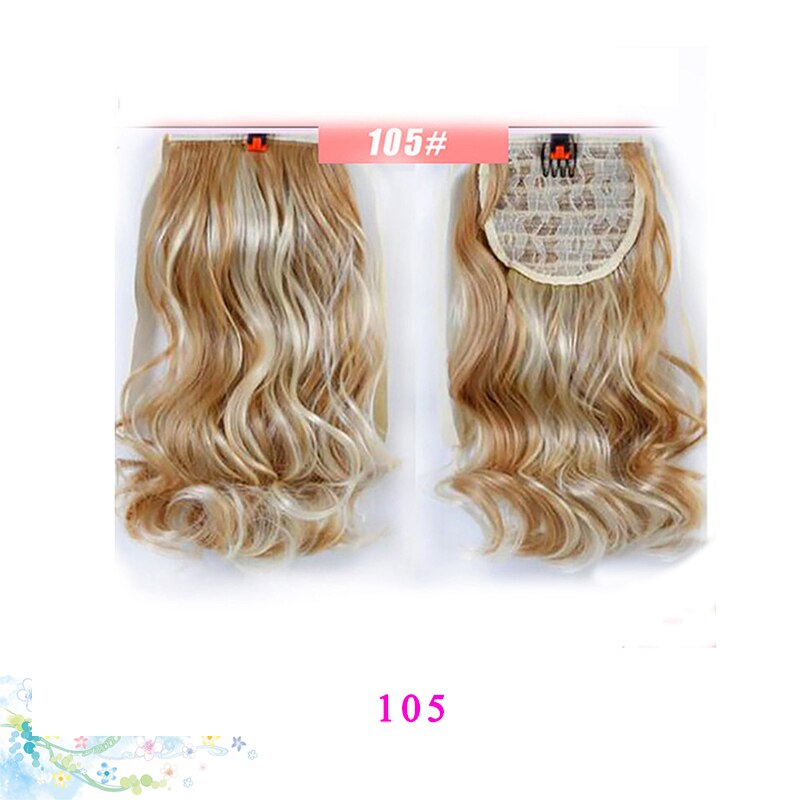 Dianqi kort lockigt hår naturligt svansklämma i syntetiskt värmebeständigt hästsvanshårförlängningar för kvinnor: 105