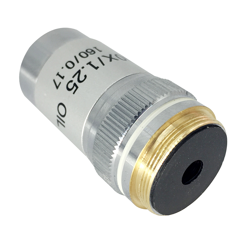 Microscopio biológico con objetivo acromático, lente óptica objetivo, tubo de longitud de 160mm, distancia de conjugado de 195mm, 100 Uds.