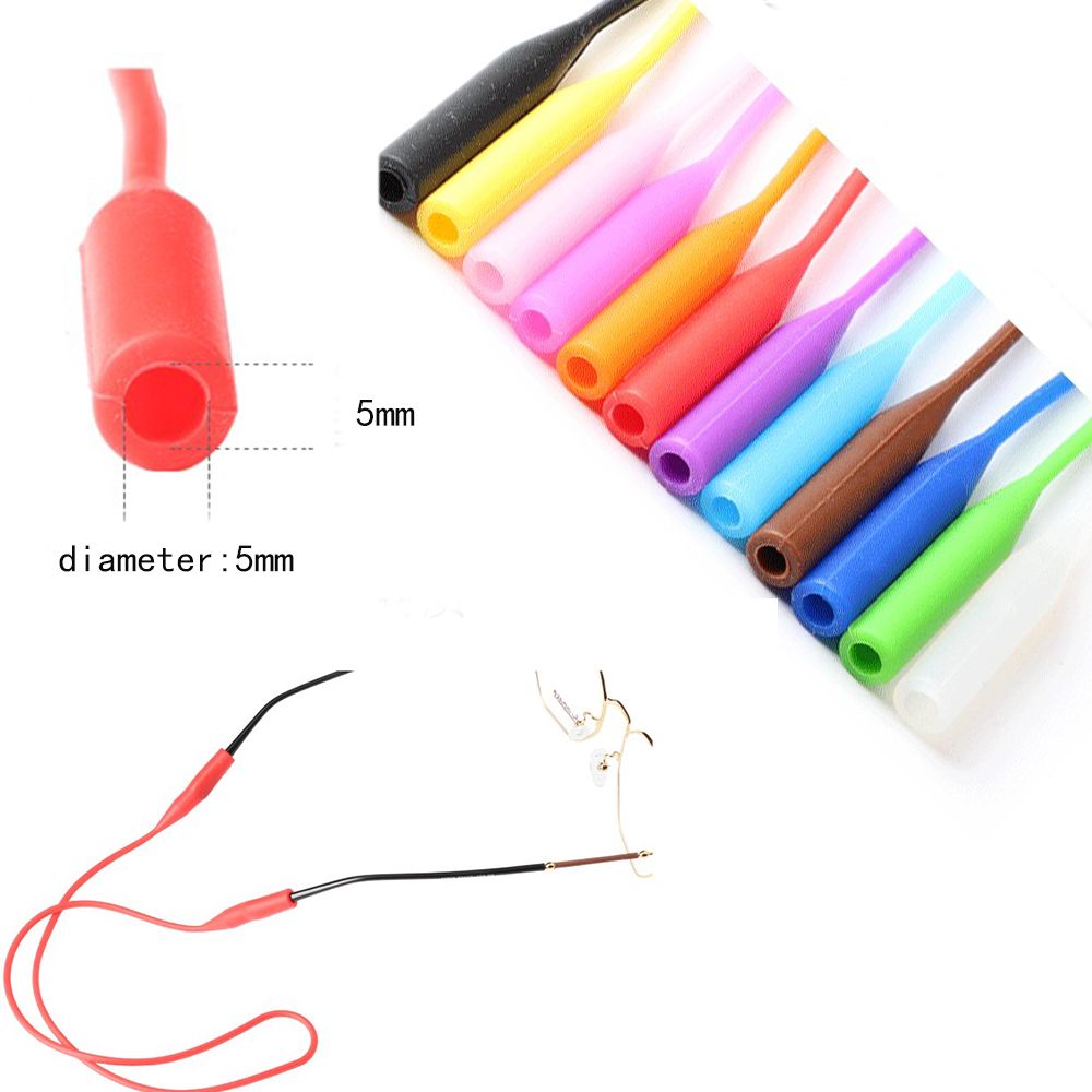 1 Pc Candy Color Elastic Silicone Eyeglasses Straps Sunglasses Chain Sports Anti-Slip String Glasses Ropes Band Cord Holder