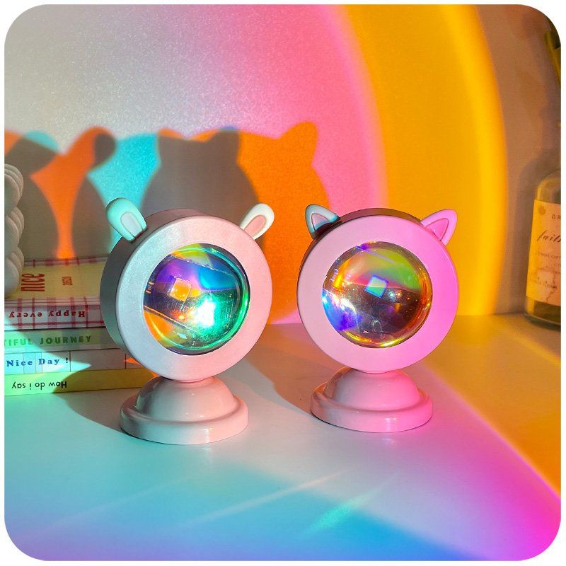 Ins Kawaii – lampe de bureau avec Projection arc-en-ciel, luminaire décoratif d&#39;intérieur, idéal pour un salon