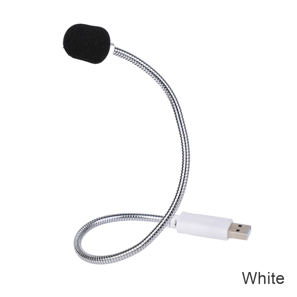 Mini Studio Speech USB Microphone Adjustable USB Laptop Microphone Stand Mic With Holder for Desktop PC Microphone Condenser: white