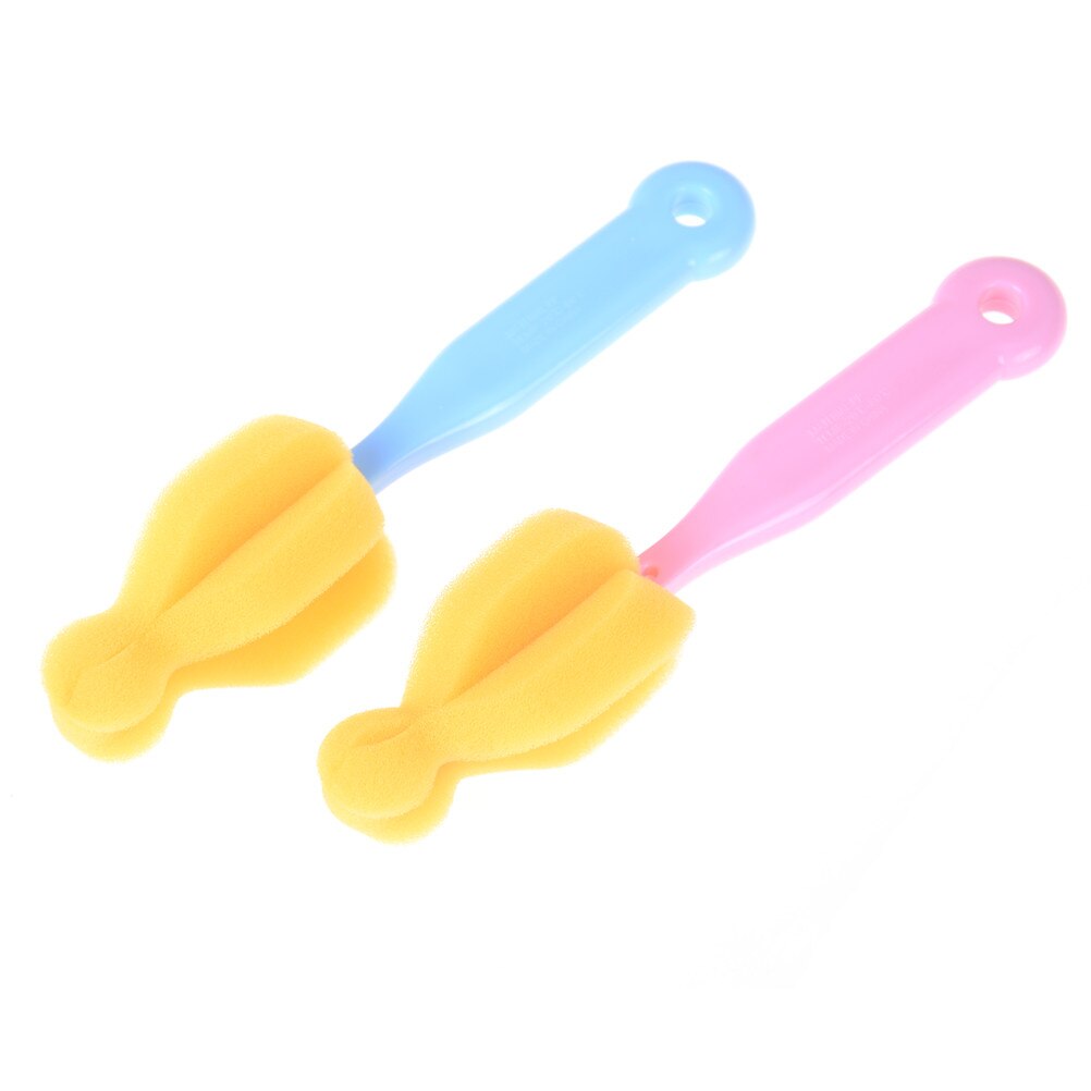 360 degrés éponge rotative jaune bébé mamelon brosse bébés tétine nettoyage biberon brosses infantile sucette nettoyant 2 pièces