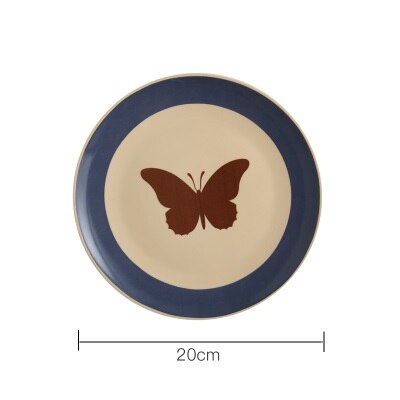 OUSSIRRO Wall Decorations Ceramic Wall Plate Ceramic butterfly Restaurant Cafe Bar Wall Decoration L2118: E