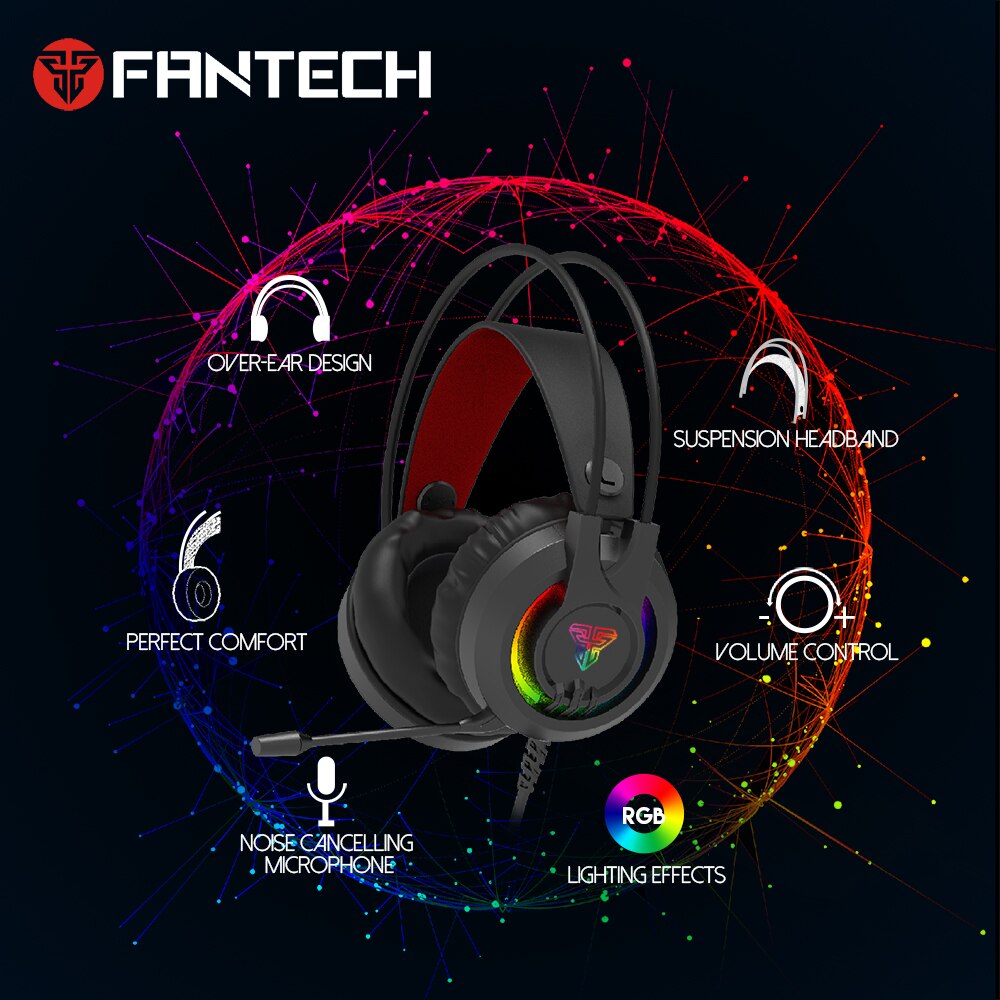 Fantech HG20 PS4 Headset Casque Wired Pc Gamer Stereo Gaming Hoofdtelefoon Met Microfoon Rgb Verlichting Voor Xbox One/Laptop tablet