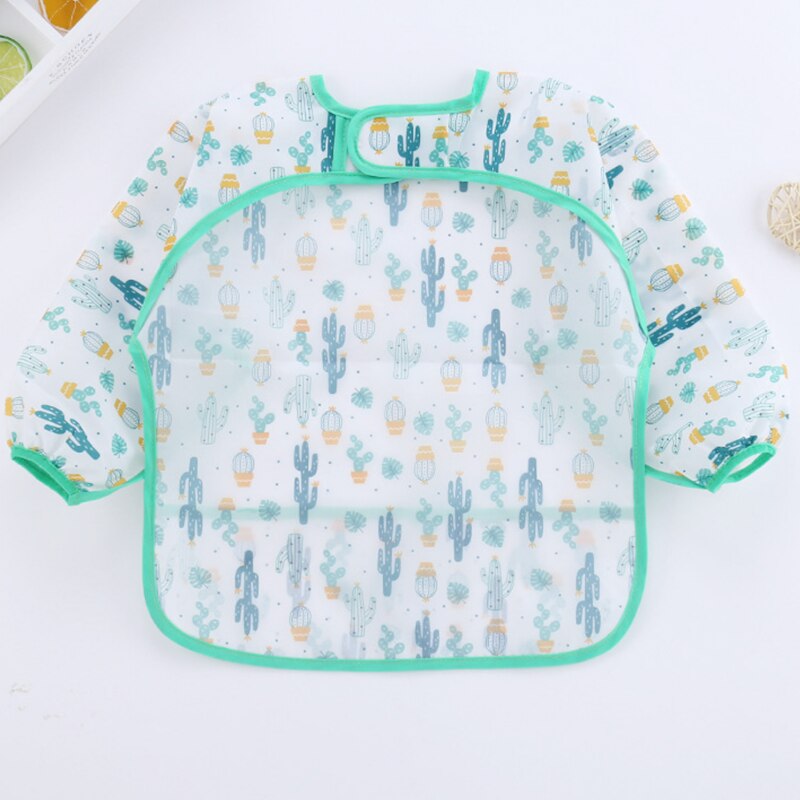 Leuke Cartoon Slabbers Waterdichte Baby Bib Kinderen Lange Mouw Schort Voeden Tekening Art Kiel