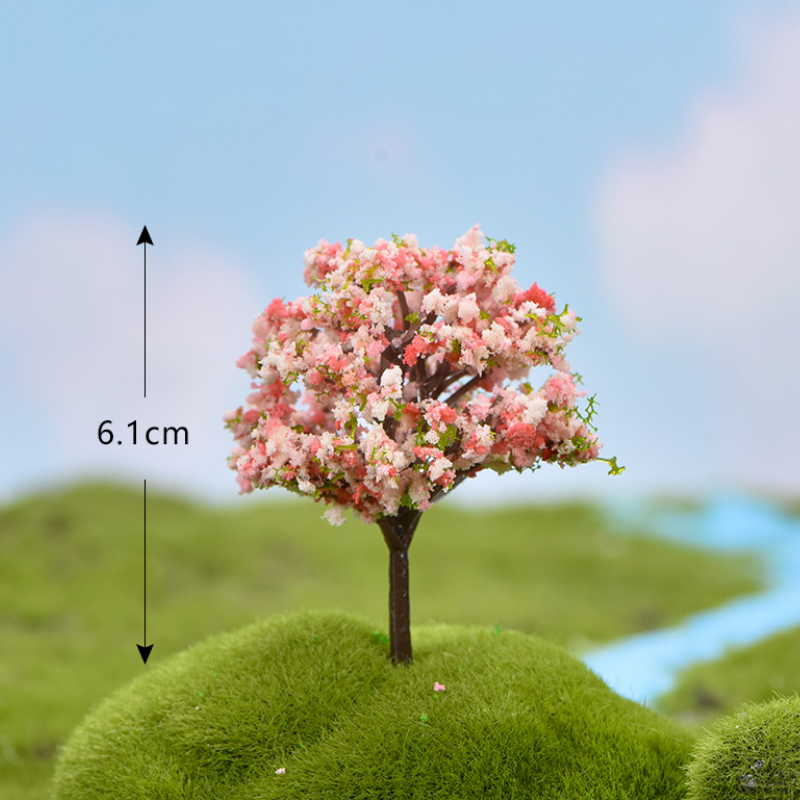15 stijlen mini kersenboom feeëntuin decoraties miniaturen landschap hars knutselen bonsai tuin terrarium diy accessoires: Lichtgroen
