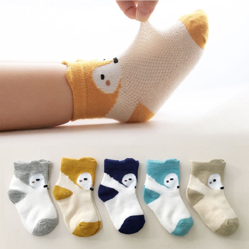 5 pairs/set Cotton Baby Socks For 1-6 Years Baby Girls Boys Thin Calcetines Bebe Kids Fox Socks Lot Skarpetiki Dla Dzieci TS76