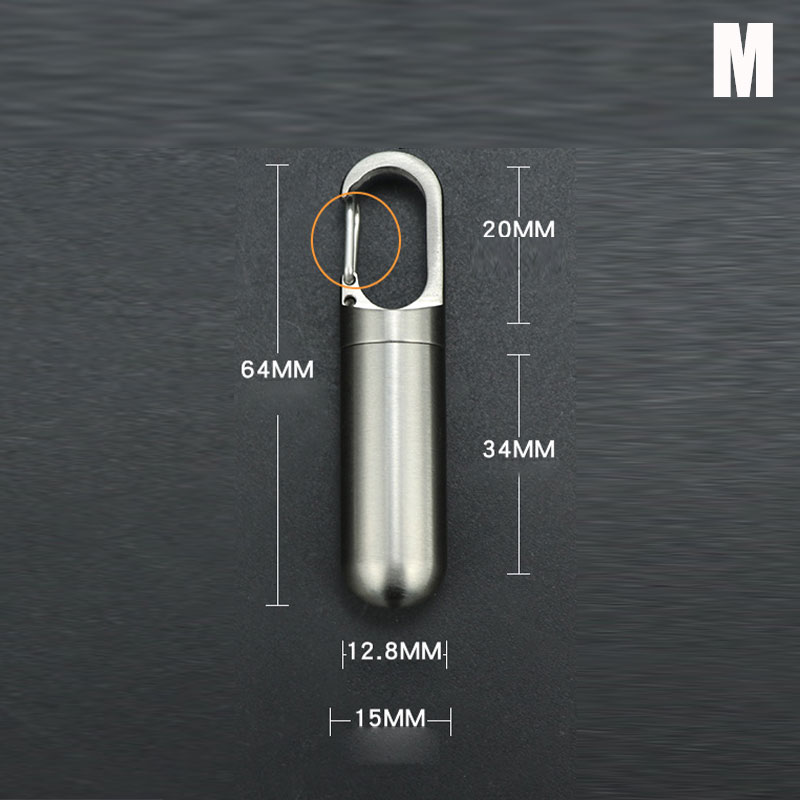 1Pcs Rvs Verzegelde Capsule Waterdicht Pillendoosje Camping Firstaid Hanger Reizen Outdoor Draagbare Pillendoosje Organizer: 14