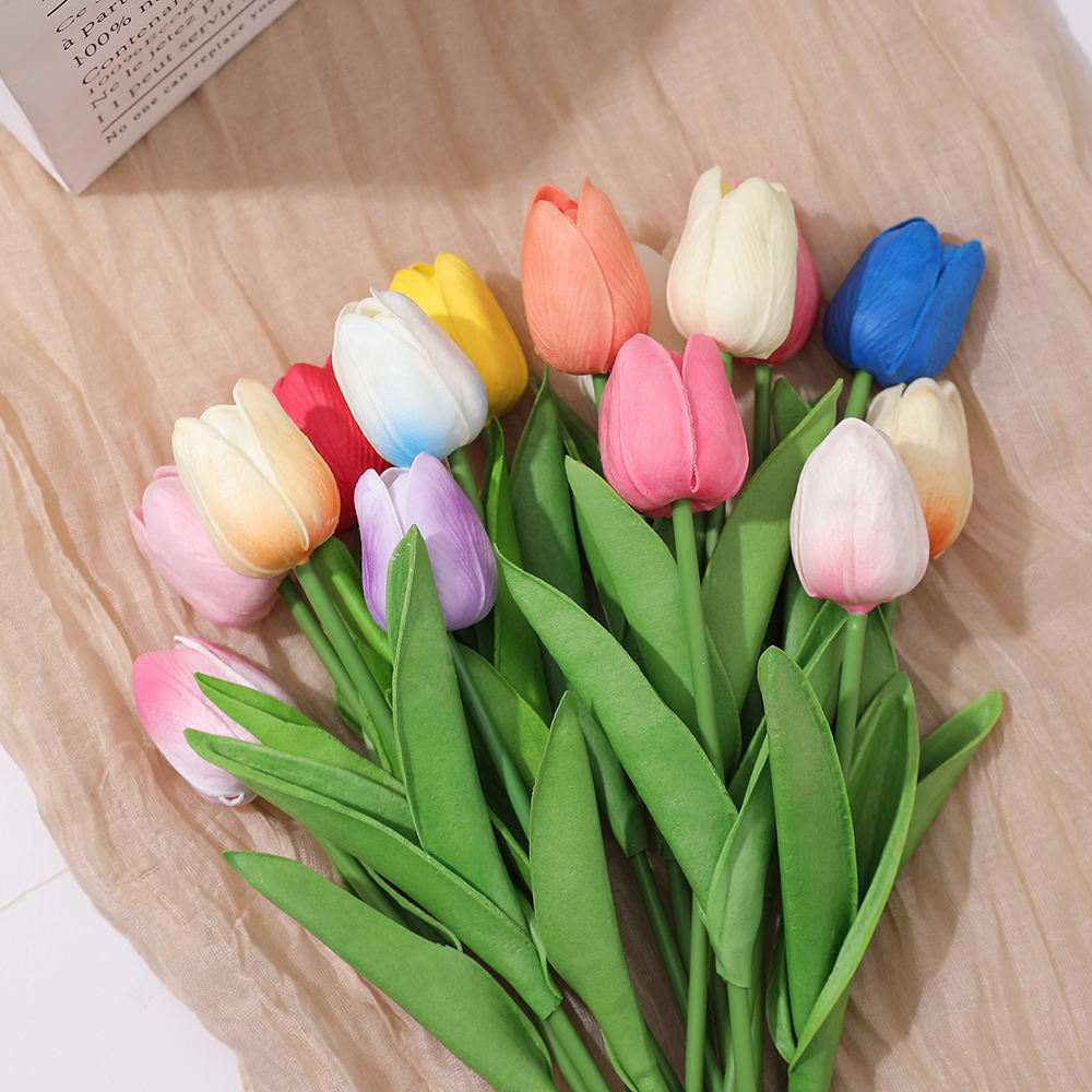 5/10 pçs tulipa flores artificial buquê de tulipa pe espuma flor falsa para cerimônia de casamento decoração casa jardim buquê decoração