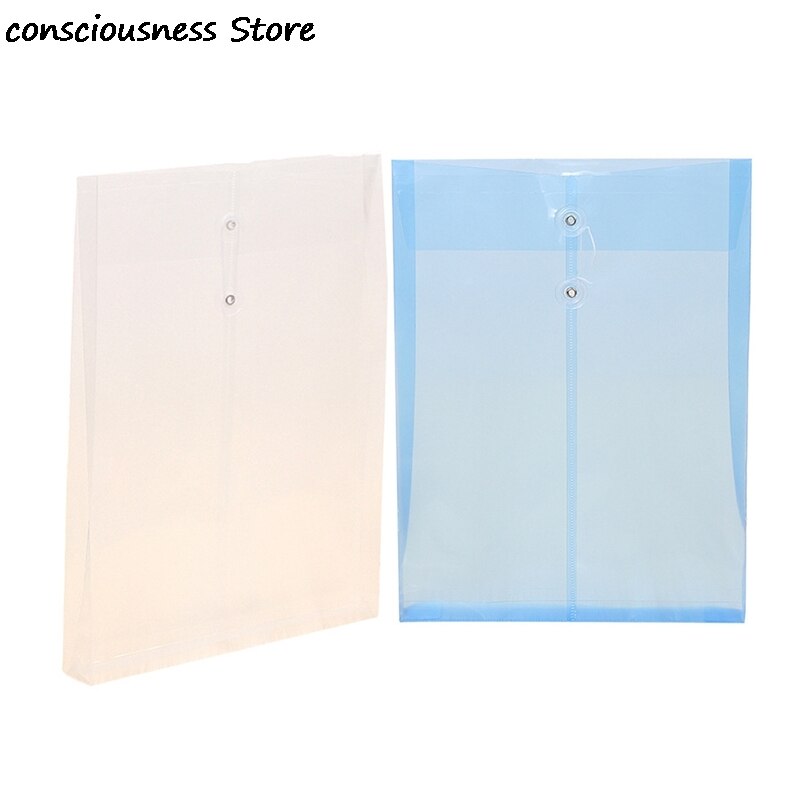 A4 Plastic Transparent Rope Winding Waterproof Document File Bag Business Document Organizer Office Supplies