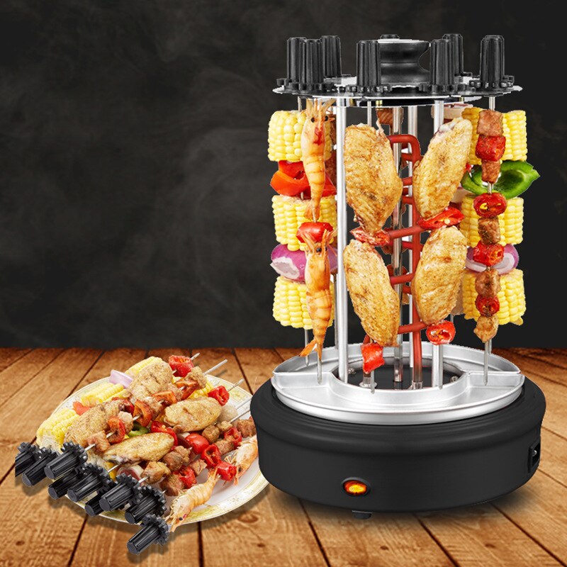 Parrilla eléctrica giratoria automática para barbacoa, horno redondo sin humo, máquina de barbacoa familiar, 220V