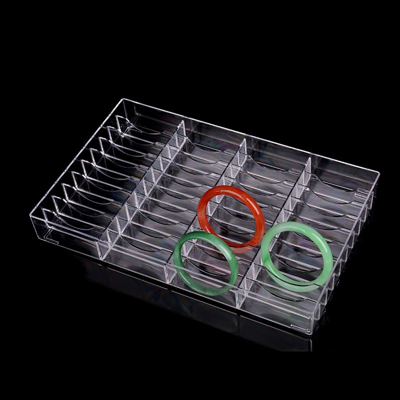 Klar sminke arrangør akryl kosmetisk sminke armbånd holder oppbevaringsboks stort skap pulver vise hylle smykkeskrin
