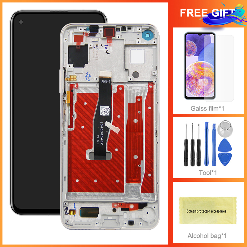 6,26-Zoll-Bildschirm für Huawei Nova 5T Nova 5T LCD-Anzeige Touchscreen-Digitizer mit Rahmenmontage für Honor 20 Honor20 Ersatz: Blau Lotus