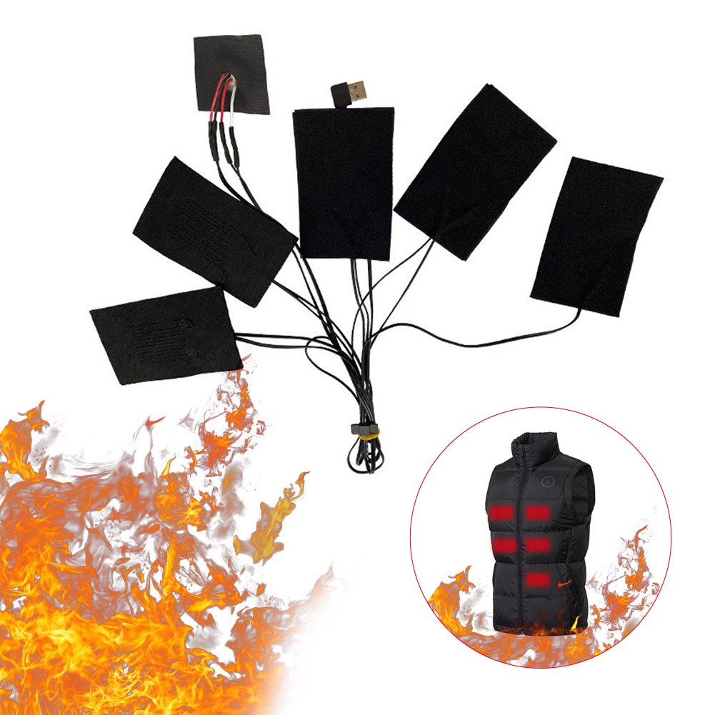 1 Set USB Electric Heating Pad 3 Heat Levels Winter Outdoor Heating Pads for DIY Heated Jacket