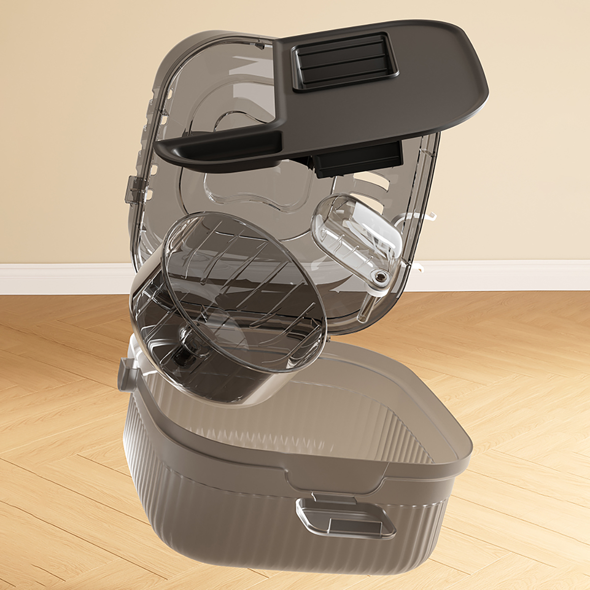 Jaula transportadora para exteriores para hámster, jaula portátil para hámster con cubierta abatible grande transparente para transporte de aves y hámster, suministros para mascotas