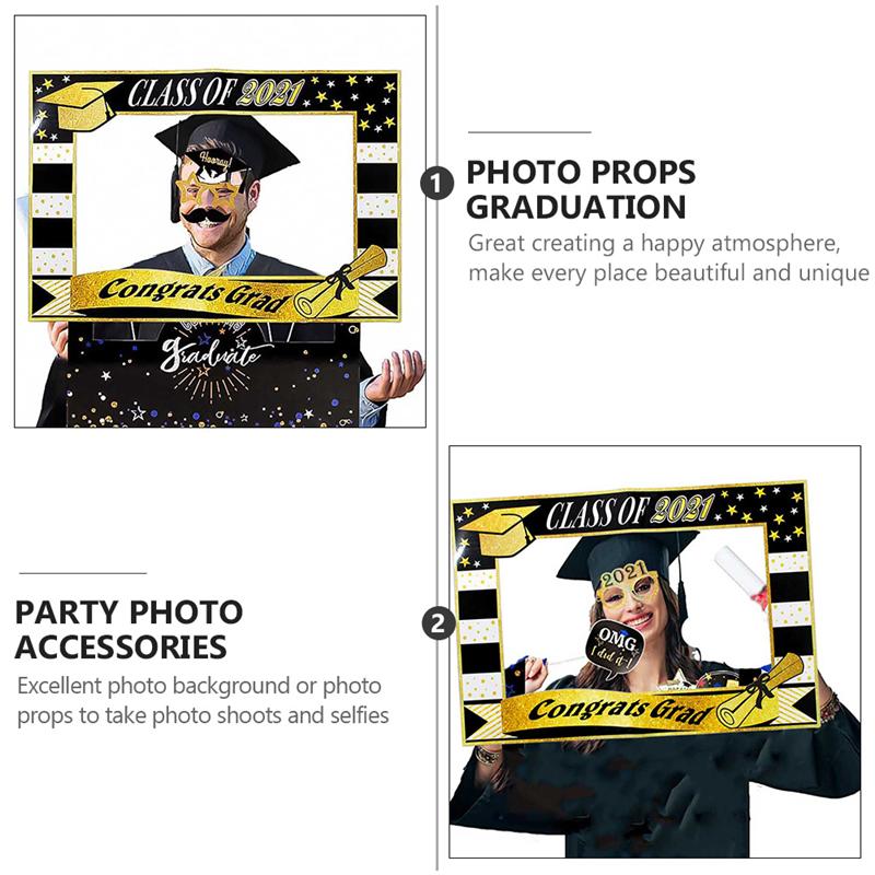 Graduation Photo Booth Frame Paper Selfie Photo Frame Props Party Decoration Supplies
