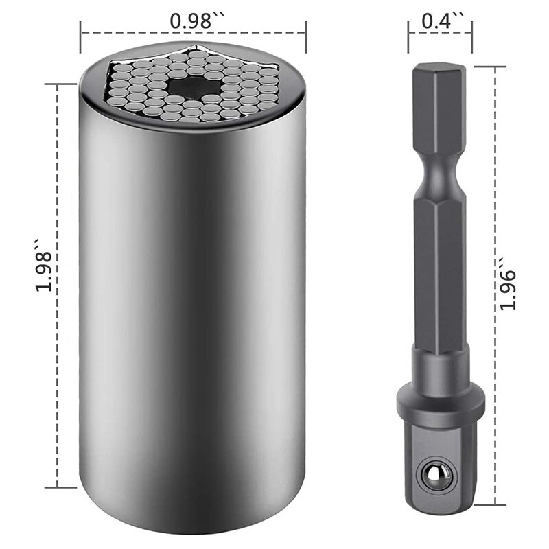 Universal Socket+105 Degree Right Angle Drill,7Mm-19Mm Multifunctional Cordless Ratchet Adapter Socket Wrench Set