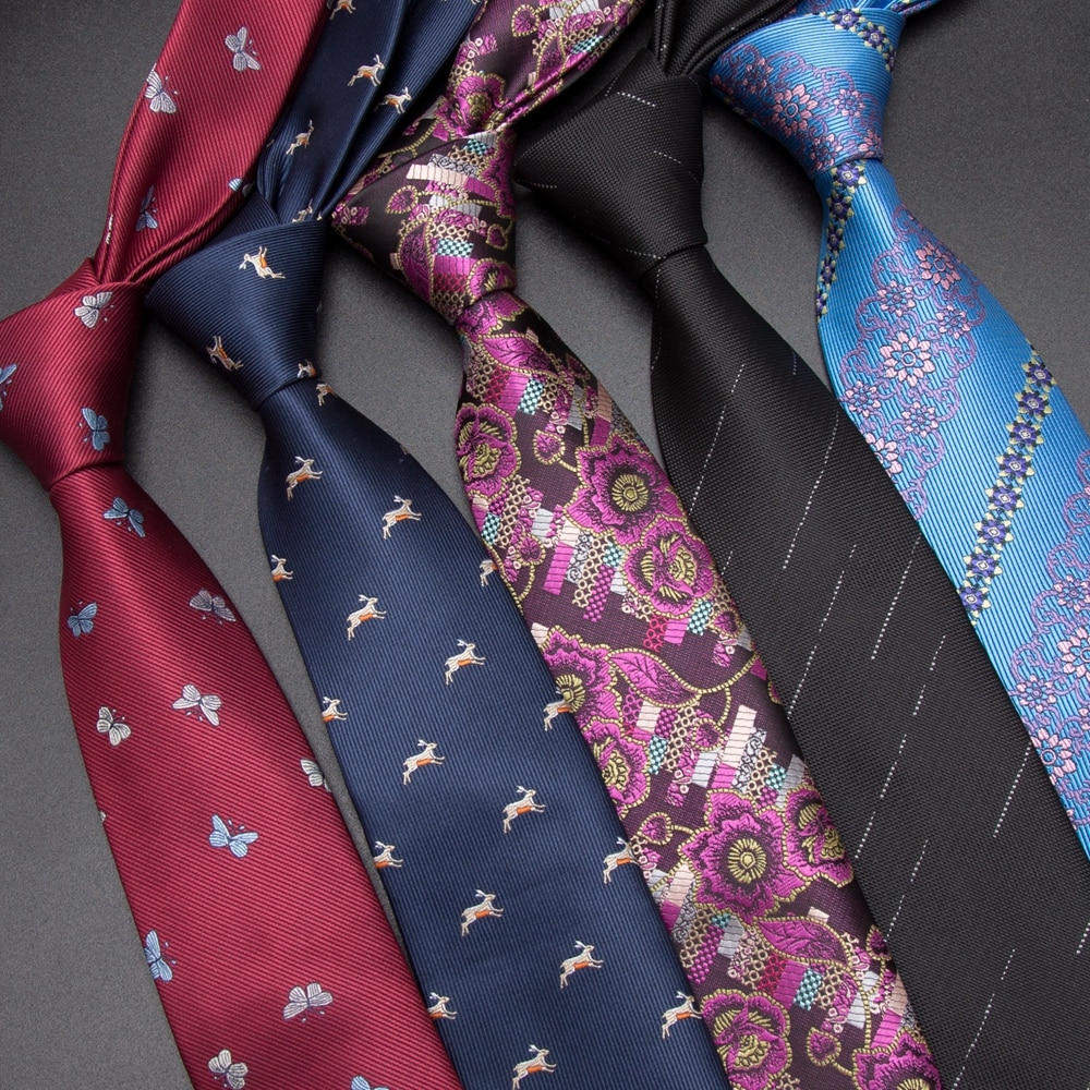 Men Ties luxury skinny tie's Mens flower Neckties Gravata Jacquard Tie Business man's Wedding Animal dress Bowtie 7cm