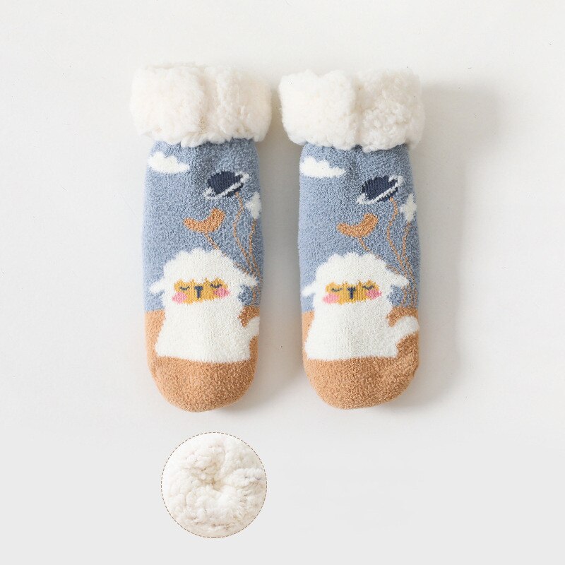 Herfst Winter Baby Sokken Verdikking Koraal Fluwelen Warm Antislip Baby Boy Meisjes Sokken Kinderen Thuis Vloer Sokken 0-4 Jaar Kinderen: Lamb / 0-2 Years (8-13cm)