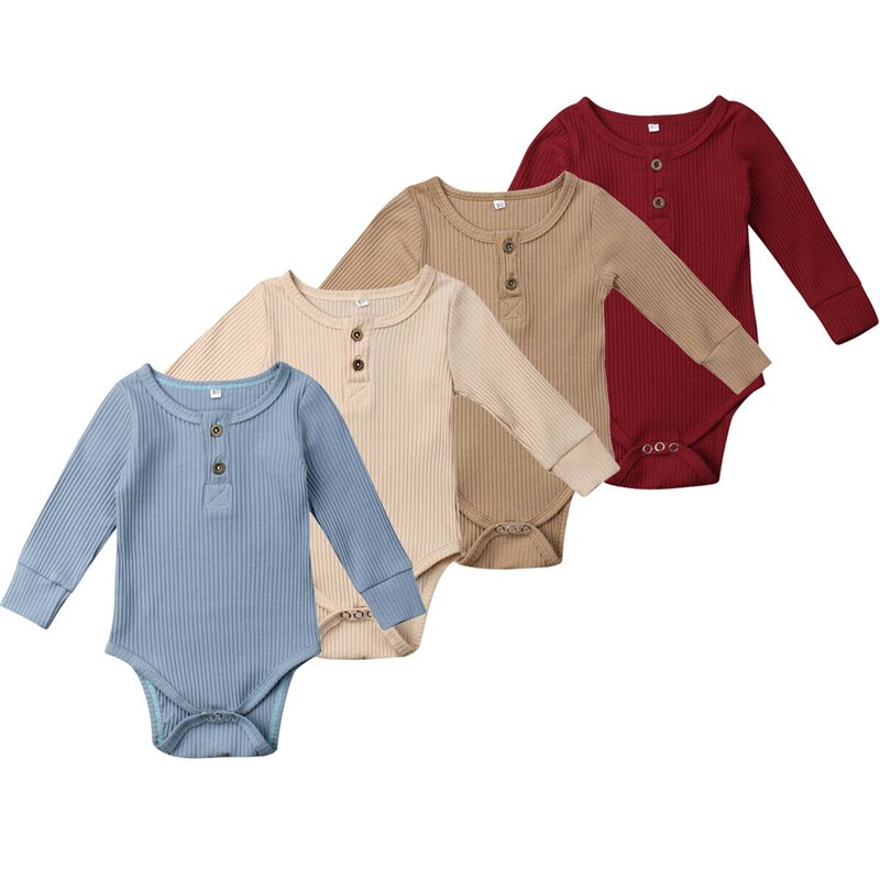 Baby Mädchen Kleidung Neugeborenen Baby Mädchen Junge Rüschen eins-Stück Bodysuit Gesamt Outfits vier Farbe Lange Hülse Geschmack freundlicher kleidung