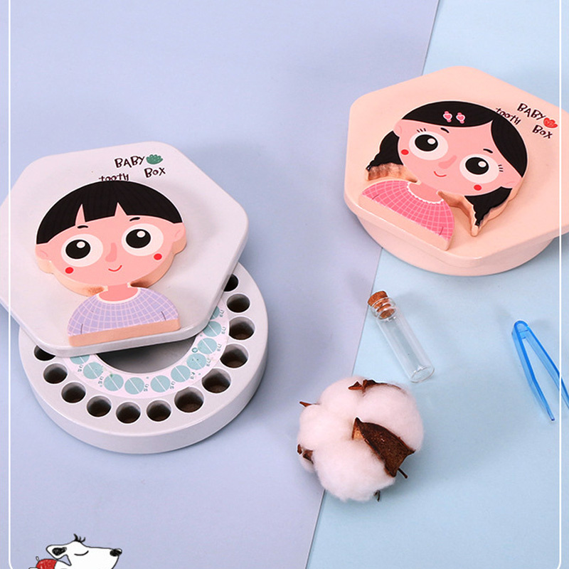 Holz Baby Zahn Kasten Organizer Englisch freundlicher Milch Zähne Lagerung Sammeln Nabelschnur Lanugo Sparen fallen Souvenir Baby Zubehör