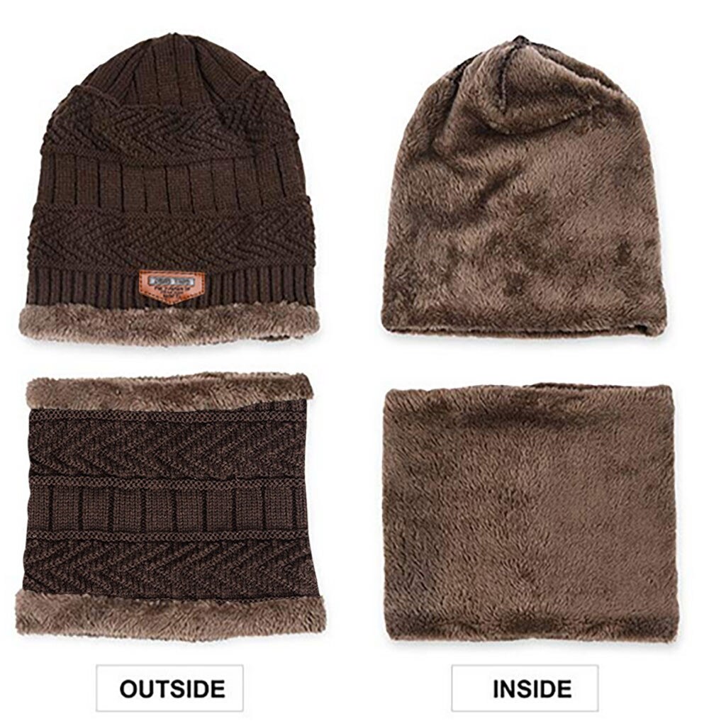 Gorro de lana para hombre, gorro de lana de dos piezas, gorro de invierno para hombre